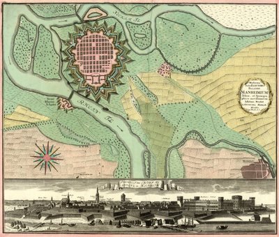 View of the Electoral Residence City of Mannheim by Johann Baptista Homann